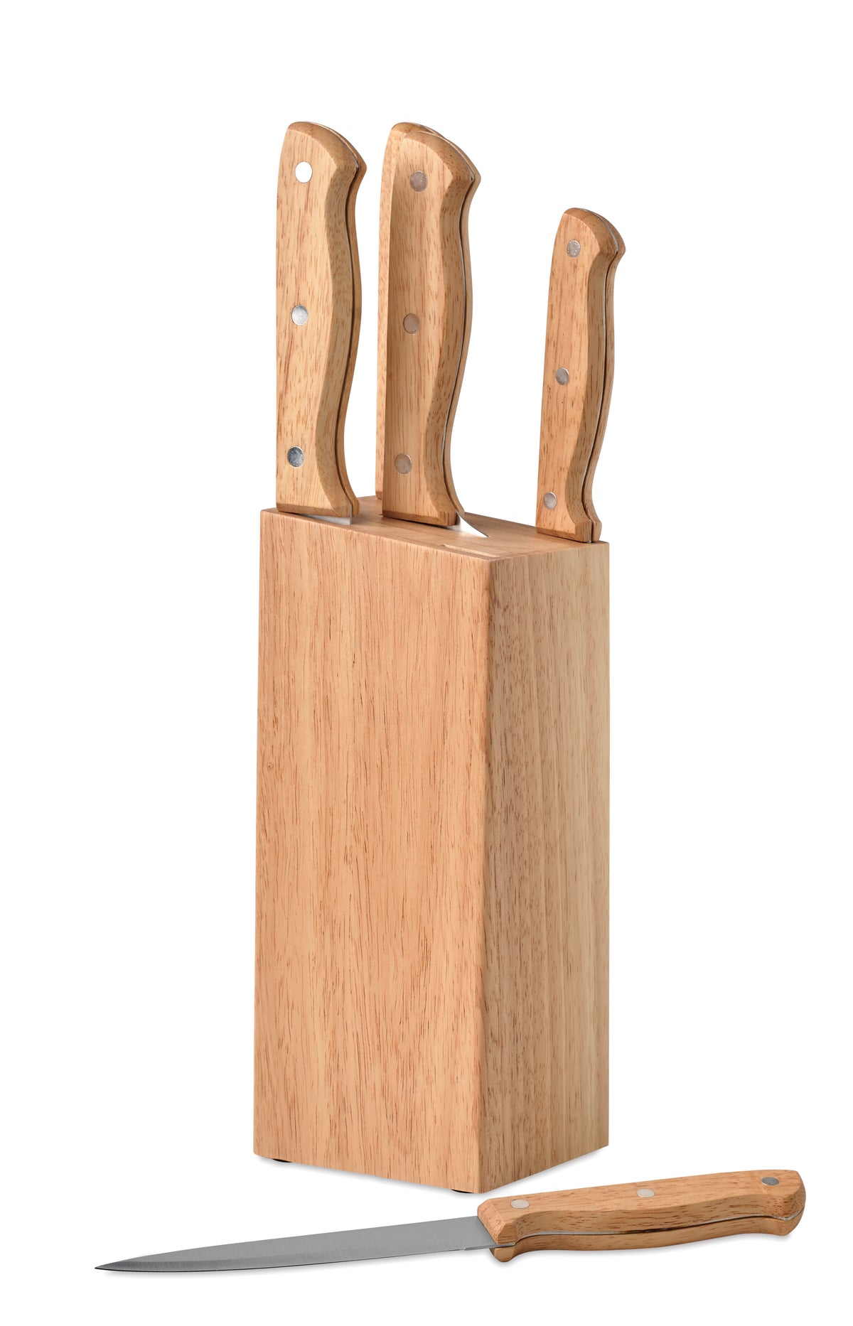 GOURMET – 5 piece knife set in base – item picture side