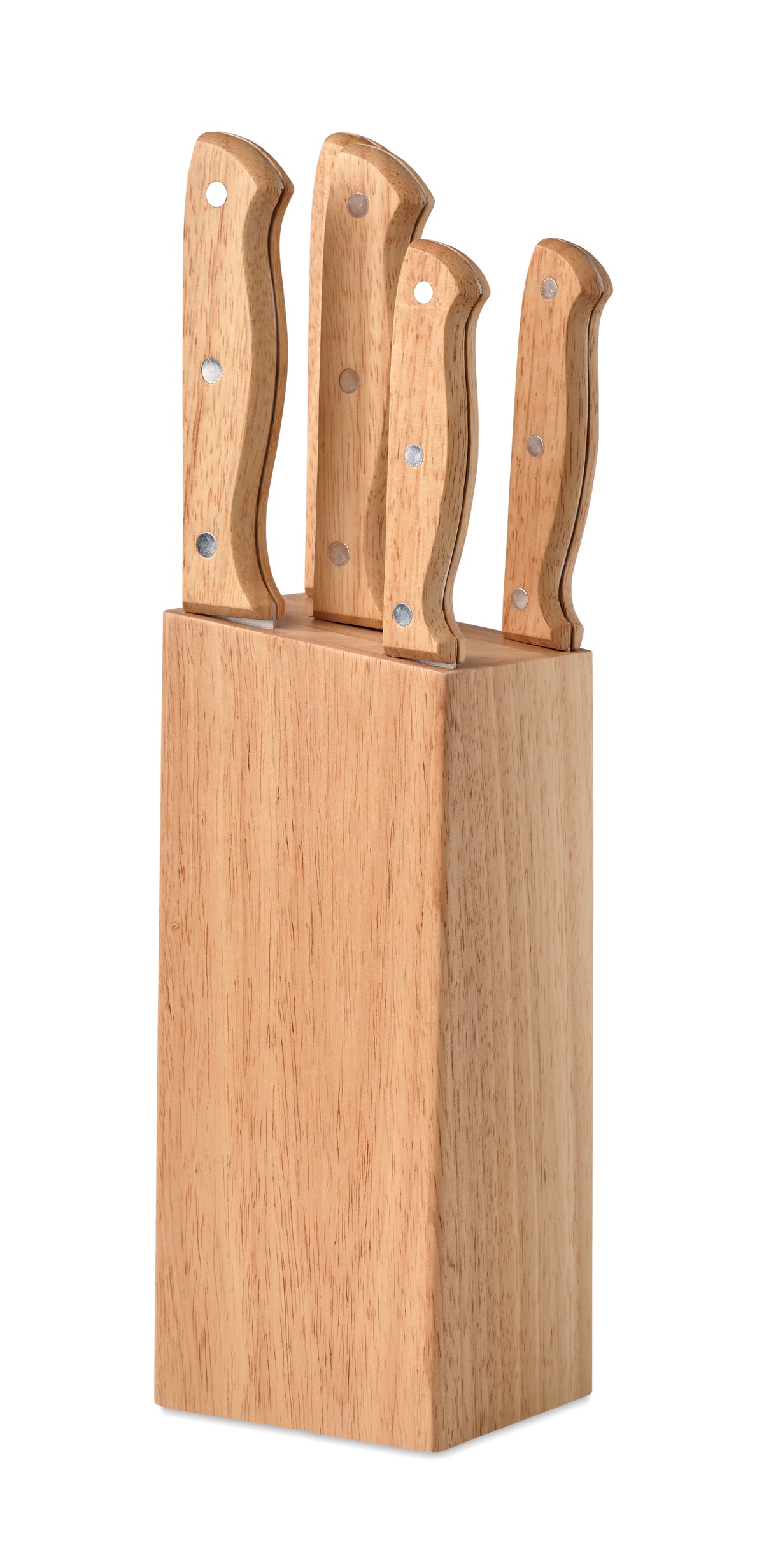 GOURMET – 5 piece knife set in base – Wood