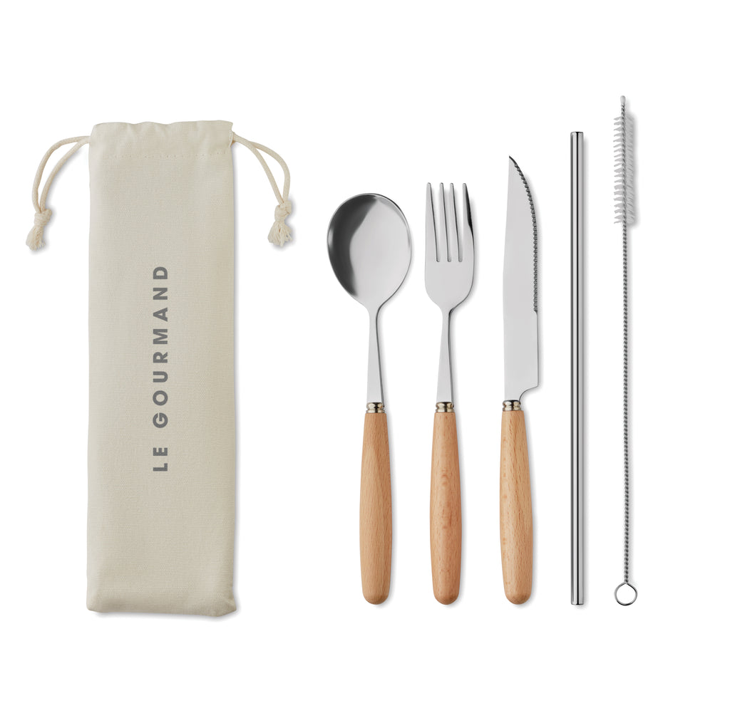 CUSTA SET – Cutlery set stainless steel – item picture printed