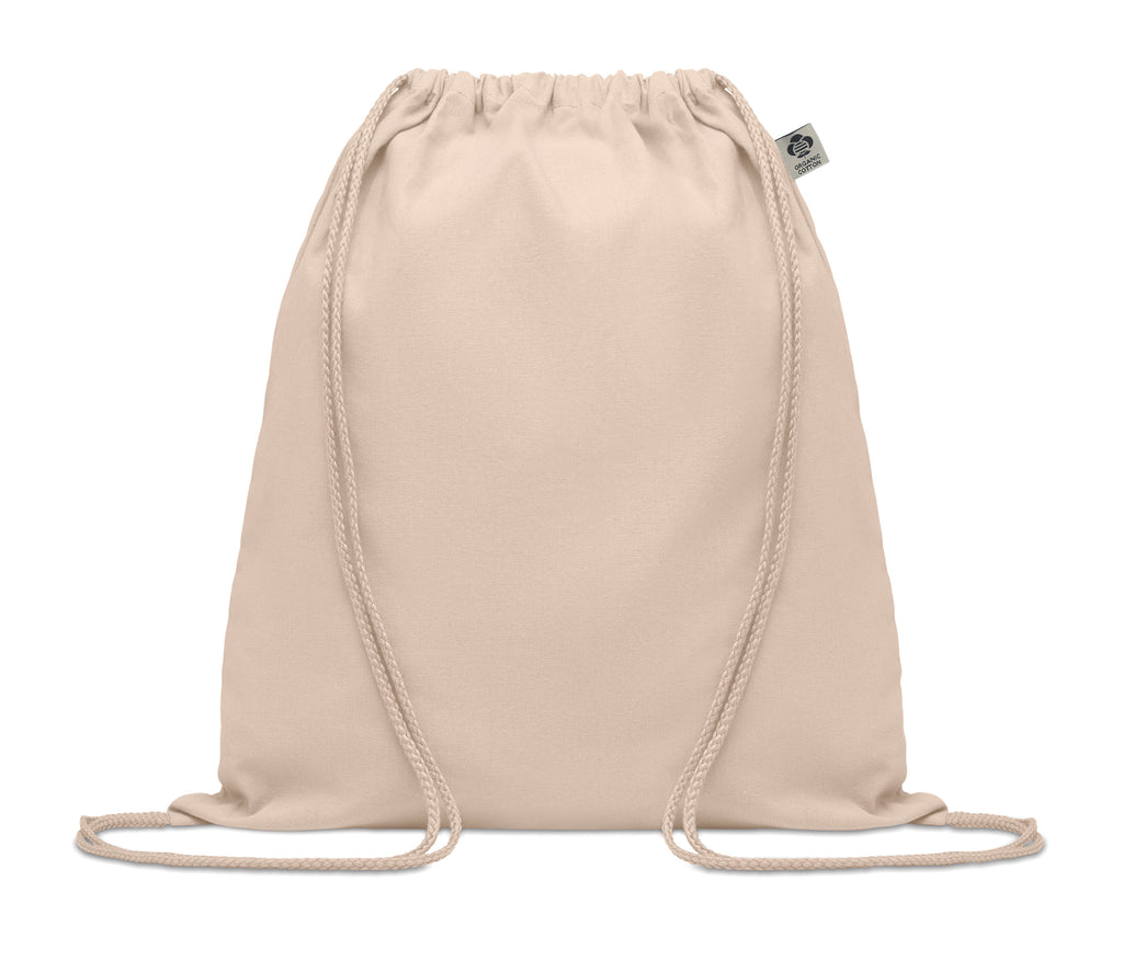 YUKI – Organic cotton drawstring bag – Beige