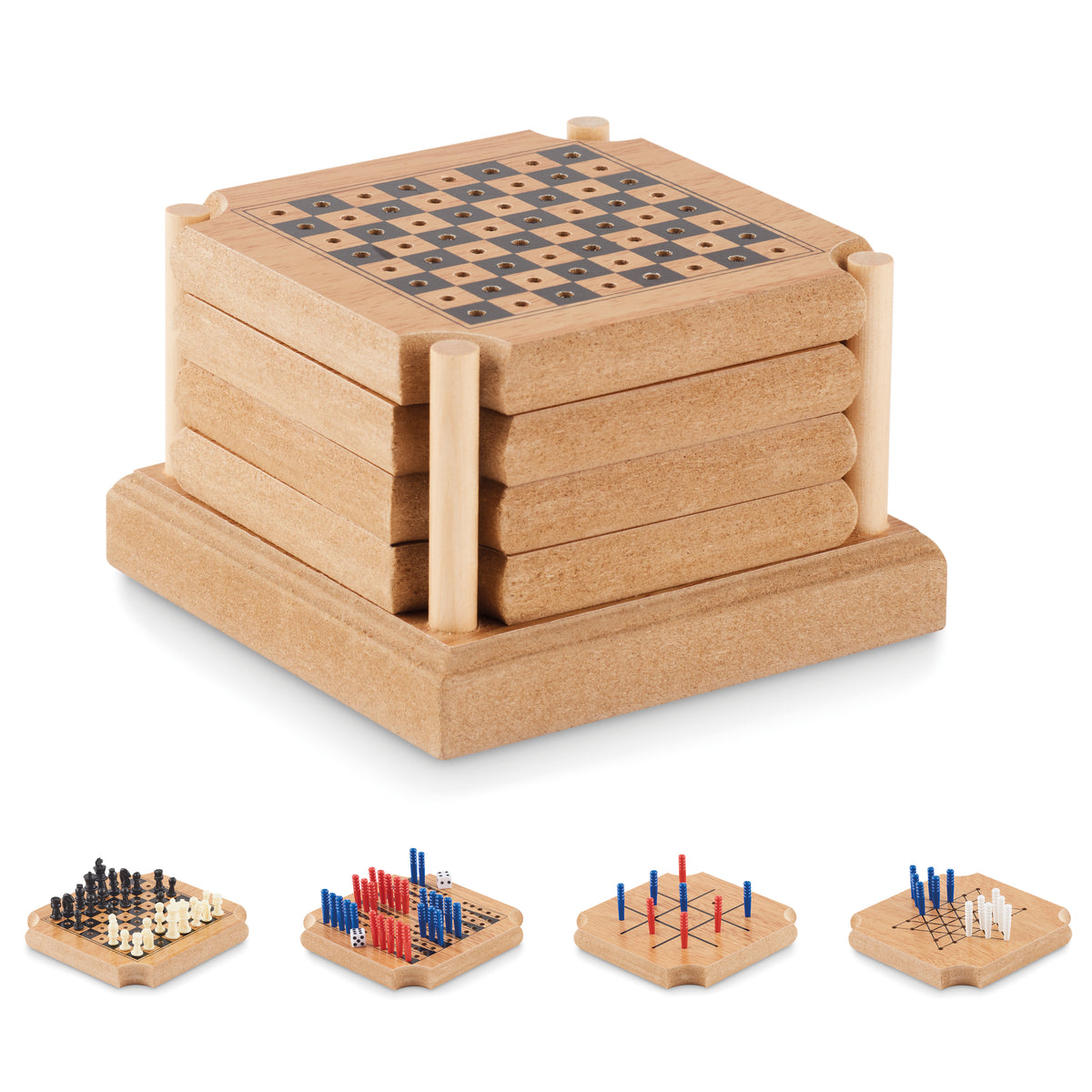 COASTGAME – 4-piece coaster game set – Wood