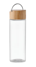 AMELAND – Glass bottle 500ml, bamboo lid – Transparent