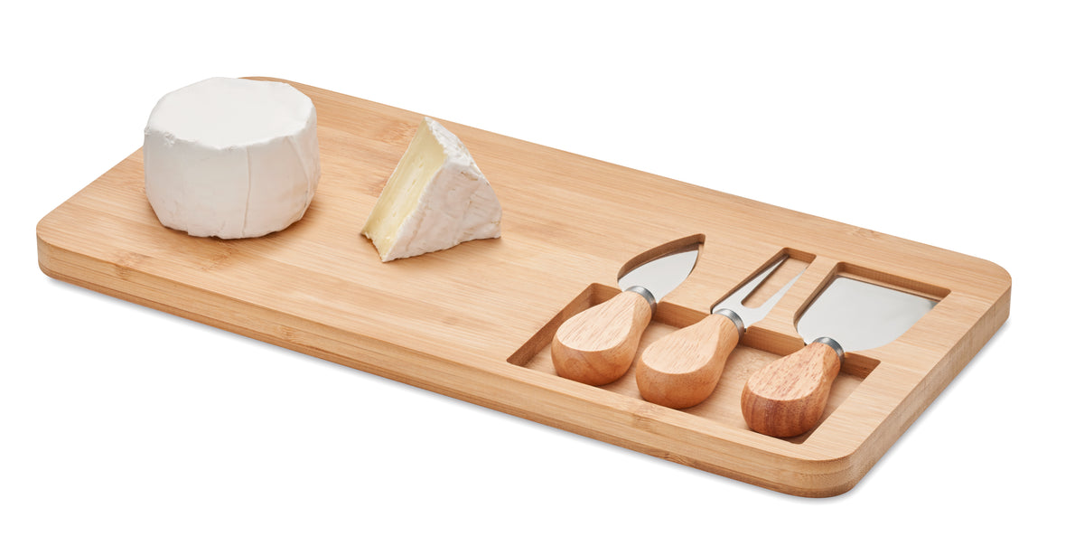 GLENAVY – Bamboo Cheese board set – item picture side