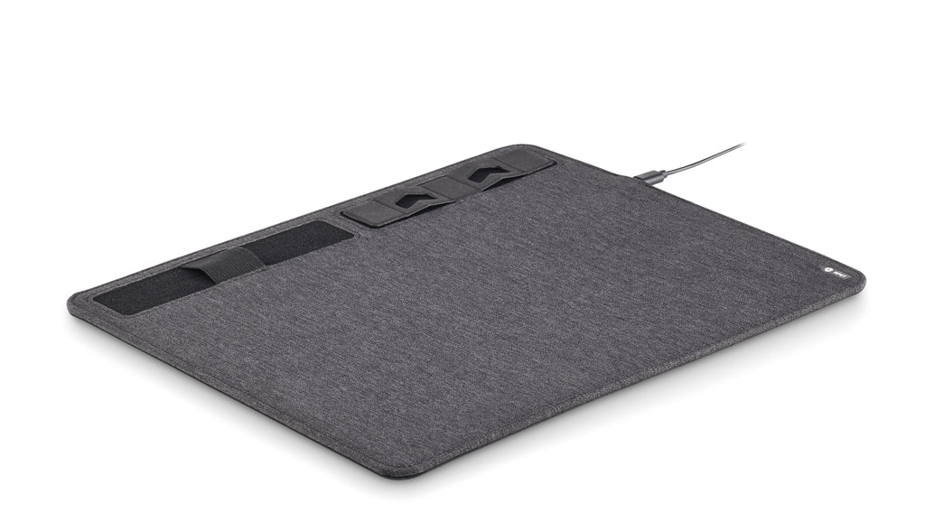 SUPERPAD – RPET mouse mat charger 15W – Stone Grey
