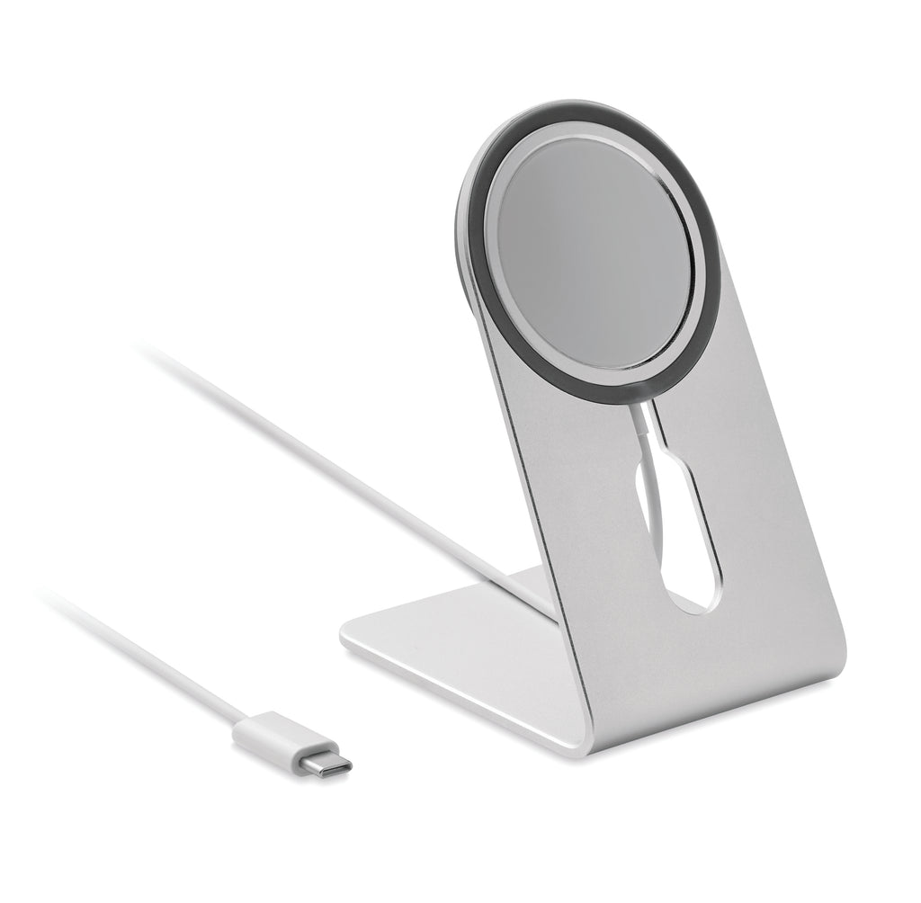 MELIS – Portable magnetic charger 15W – Matt Silver