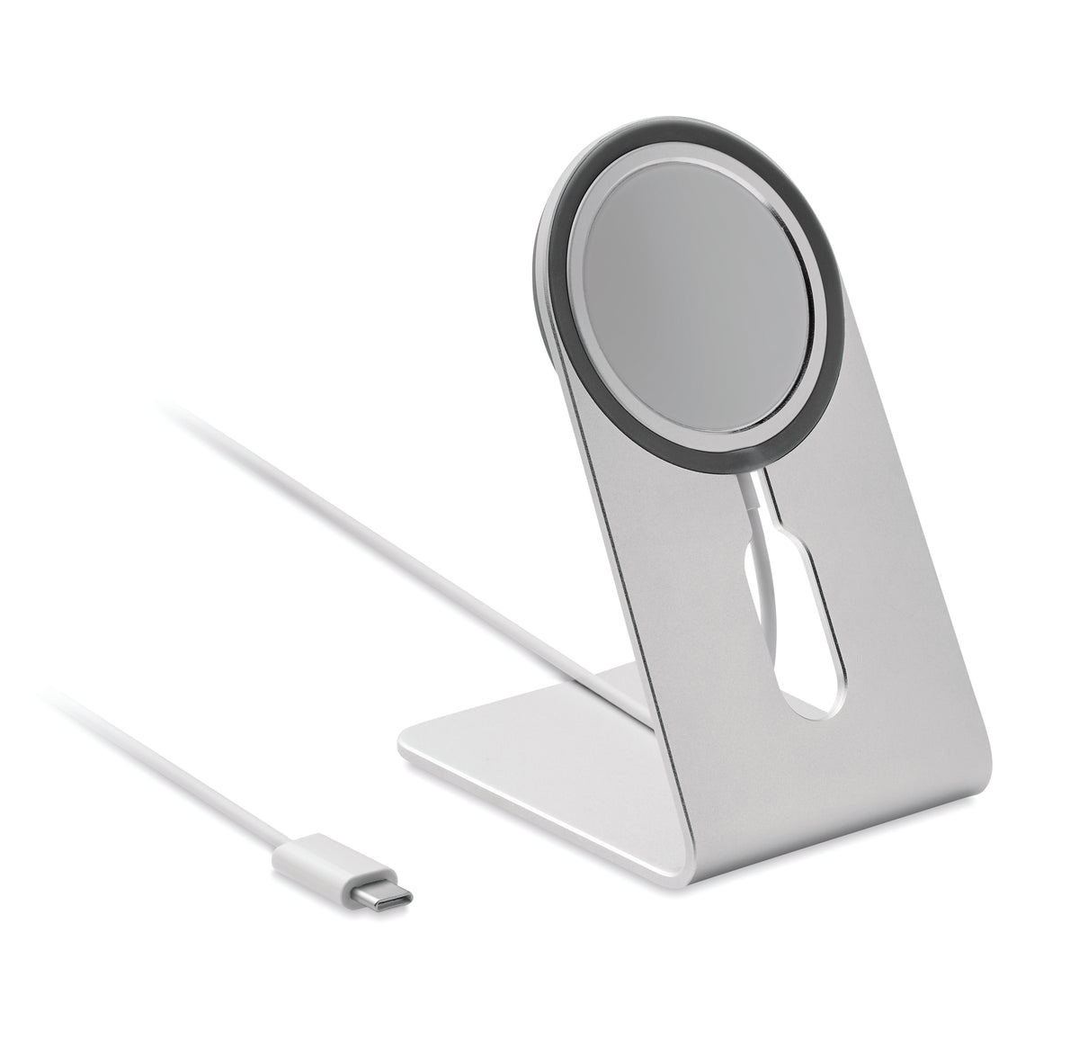 MELIS – Portable magnetic charger 15W – Matt Silver