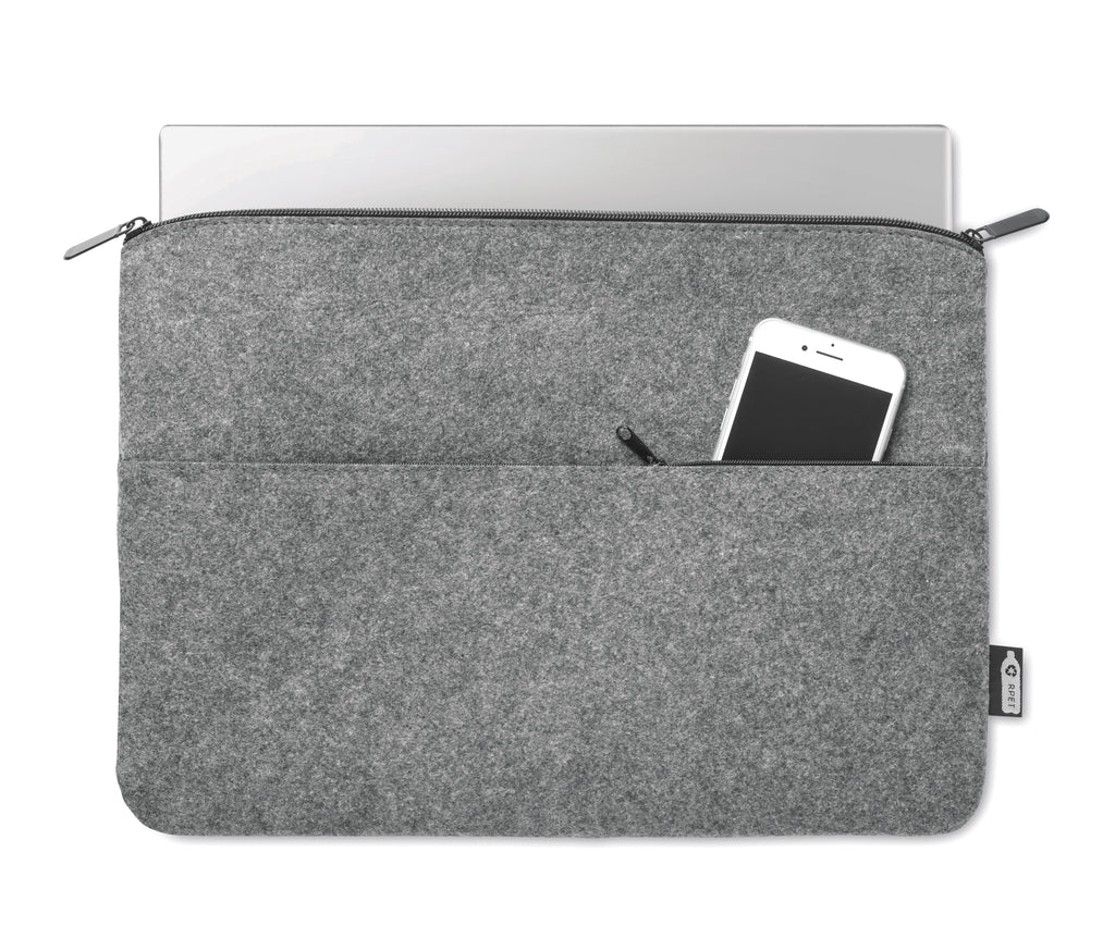 TOPLO – RPET felt zipped laptop bag – item picture side