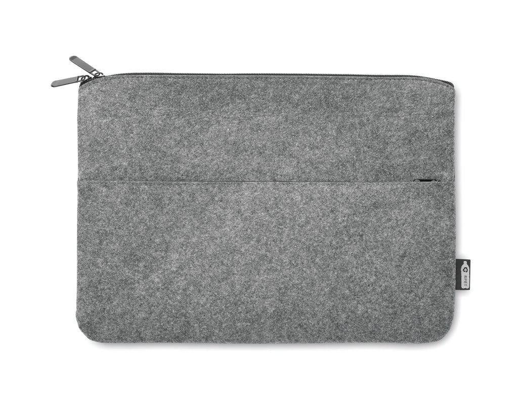 TOPLO – RPET felt zipped laptop bag – Grey