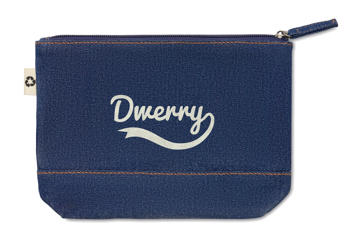 STYLE POUCH – Recycled denim cosmetic pouch – item picture printed