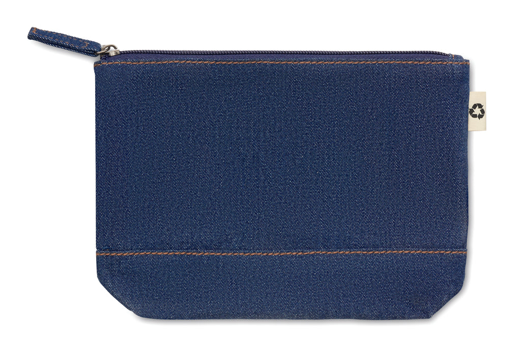 STYLE POUCH – Recycled denim cosmetic pouch – item picture side