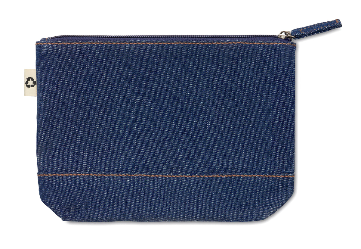 STYLE POUCH – Recycled denim cosmetic pouch – item picture top
