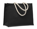 AURA – Jute bag with cotton handle – Black