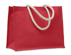 AURA – Jute bag with cotton handle – Red