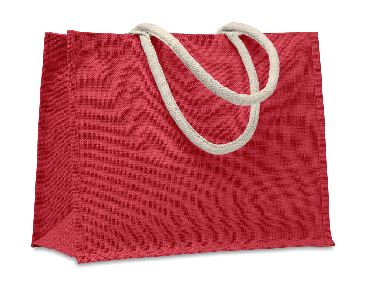 AURA – Jute bag with cotton handle – Red