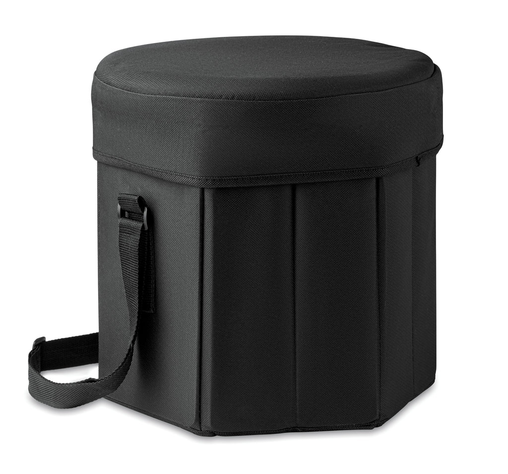 SEAT & DRINK – Foldable insulated stool/table – Black