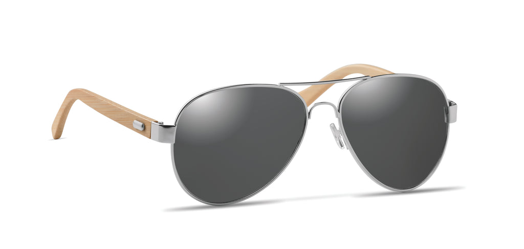 HONIARA – Bamboo sunglasses in pouch – item picture open