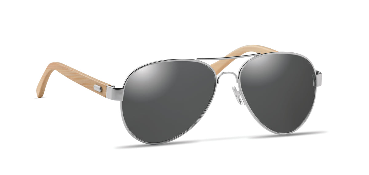HONIARA – Bamboo sunglasses in pouch – item picture open