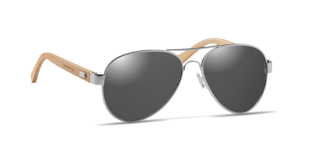 HONIARA – Bamboo sunglasses in pouch – item picture printed