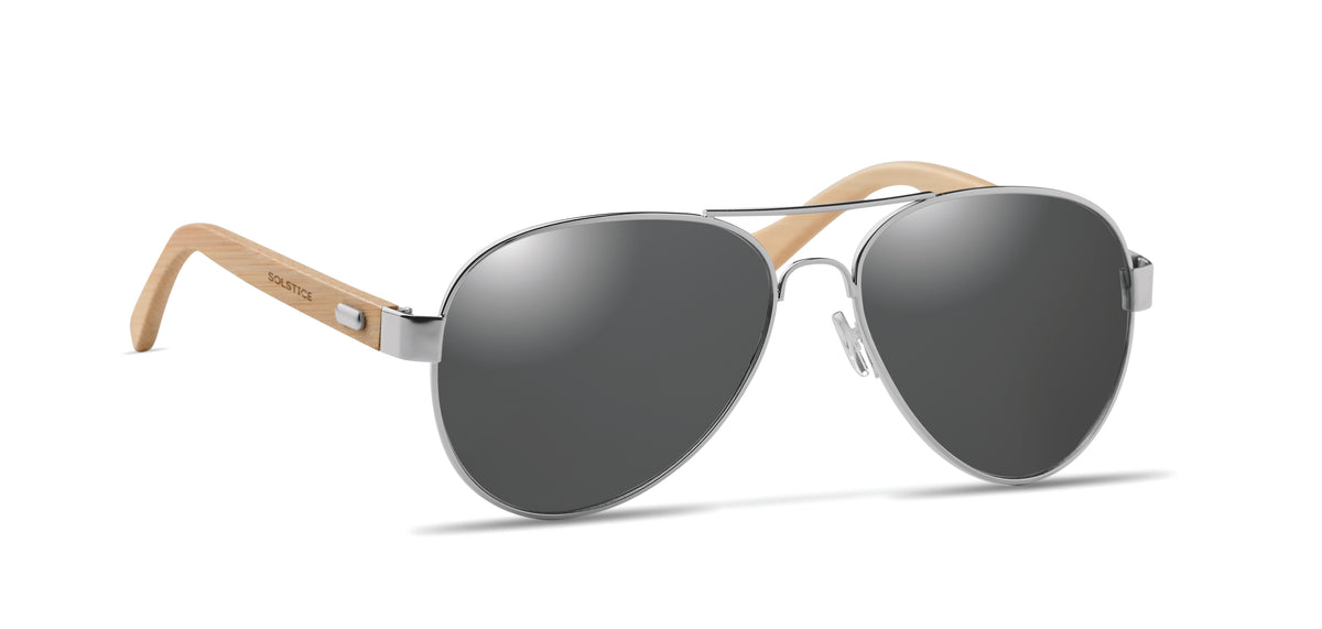 HONIARA – Bamboo sunglasses in pouch – item picture printed