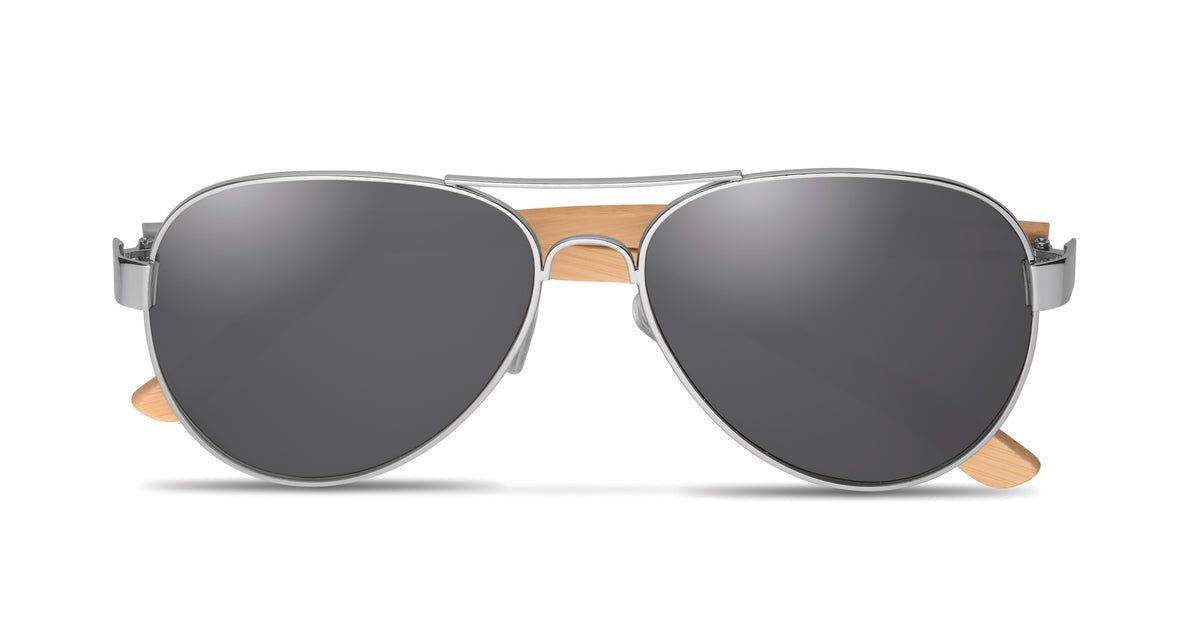 HONIARA – Bamboo sunglasses in pouch – item picture side