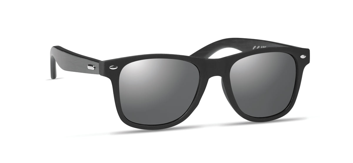 RHODOS – Sunglasses with bamboo arms – Shiny Silver