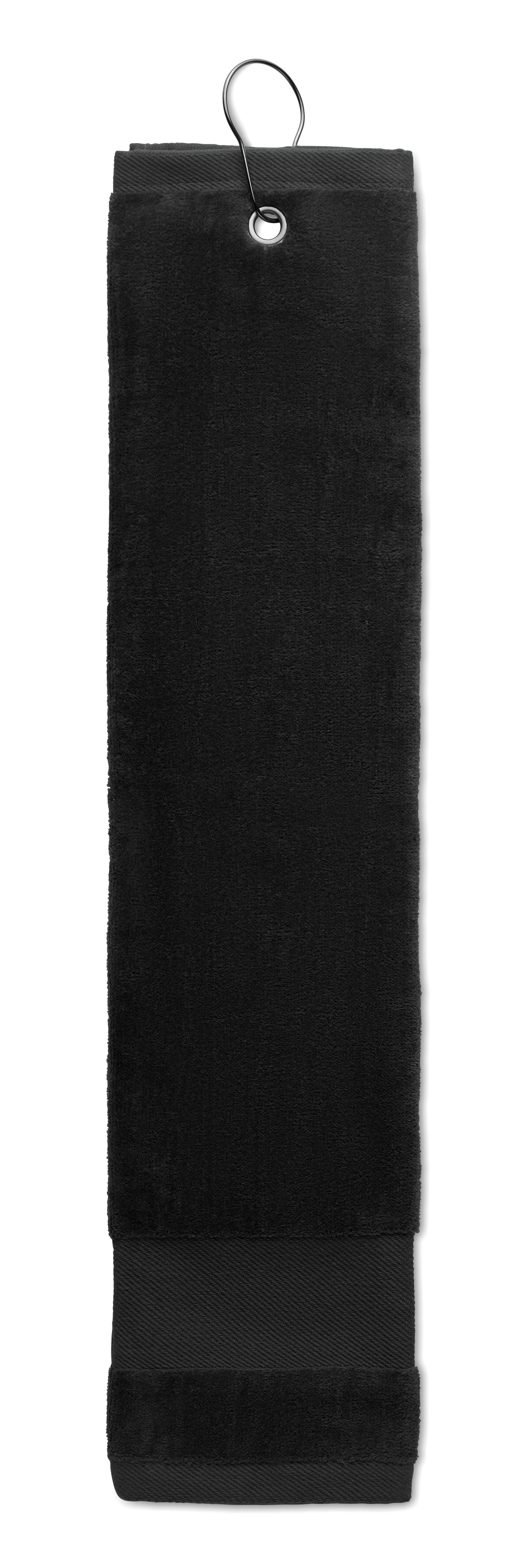 HITOWGO – Cotton golf towel with hanger – item picture top