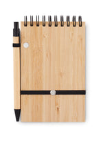 SONORABAM – A6 bamboo notepad with pen – item picture back