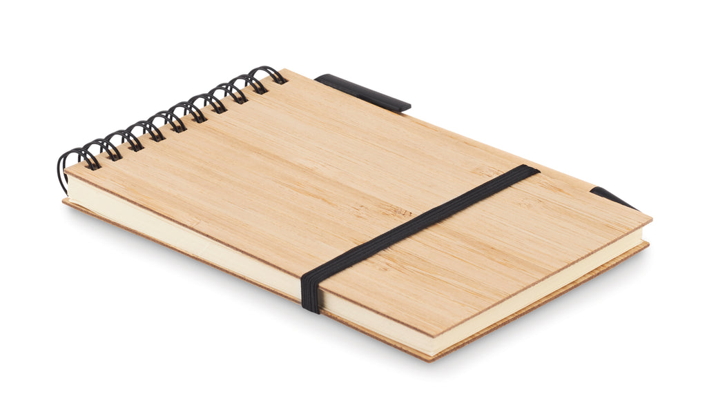 SONORABAM – A6 bamboo notepad with pen – Black