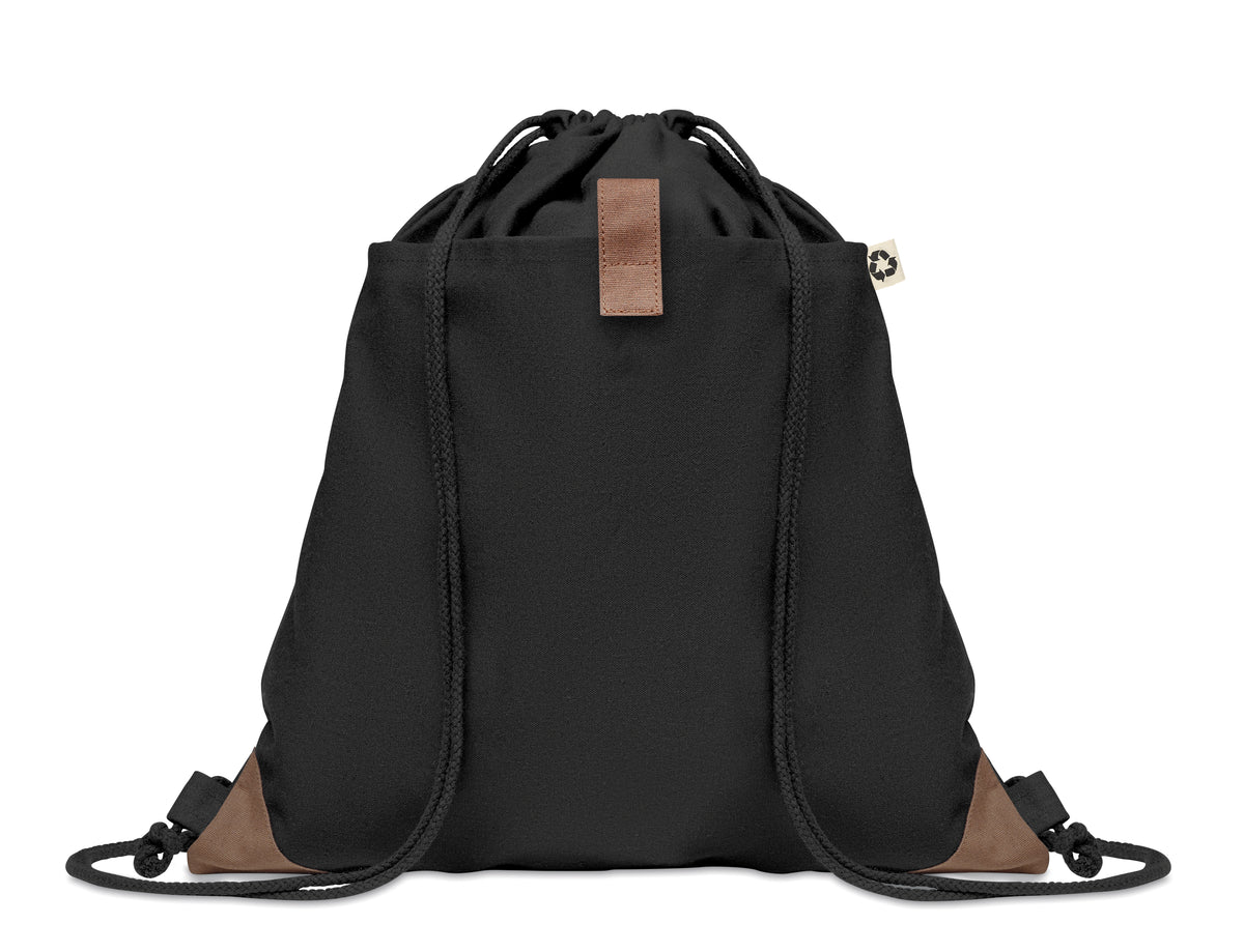 PANDA BAG – Recycled cotton drawstring bag – Black