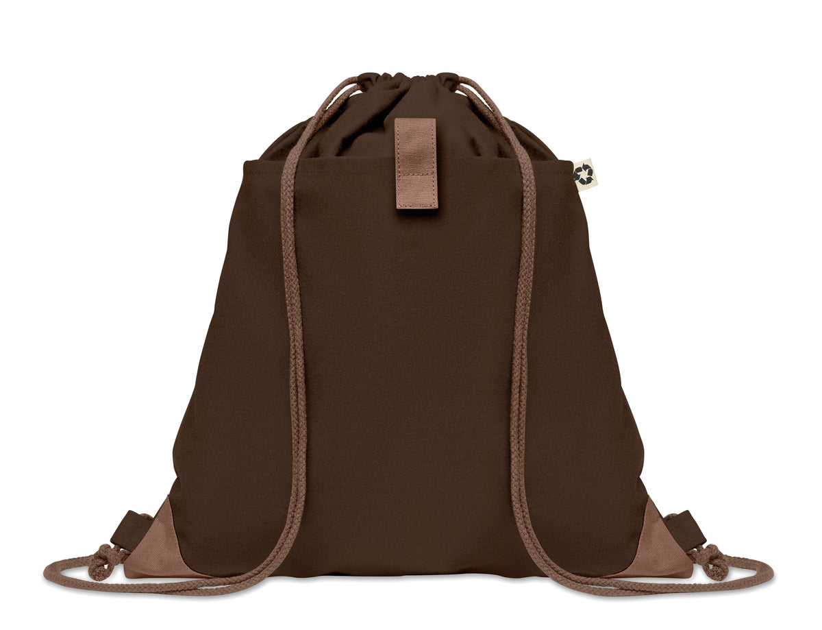 PANDA BAG – Recycled cotton drawstring bag – Chocolate