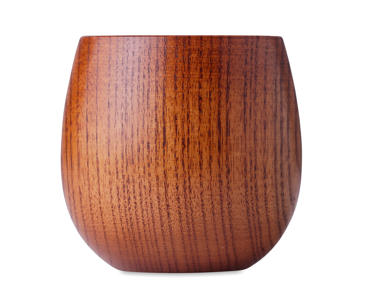 OVALIS – Oak wooden mug 250 ml – item picture back