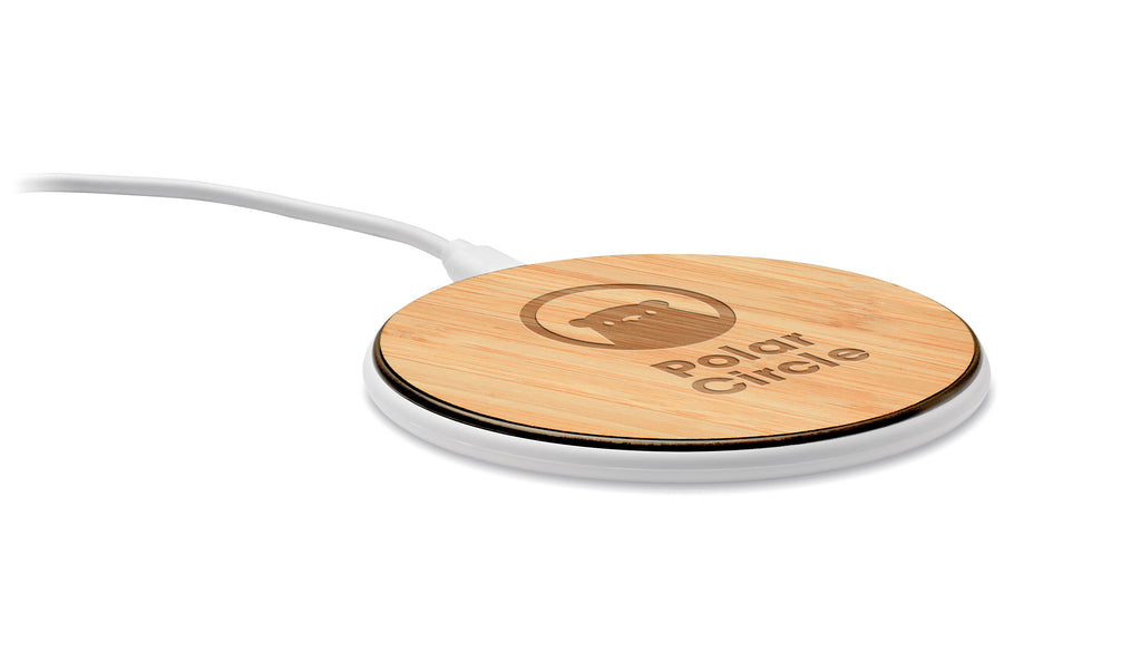 DESPAD + – Bamboo wireless charger 15W – item picture printed