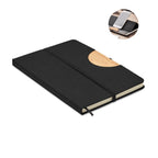 BLAMA – A5 RPET notebook 80 lined – Black