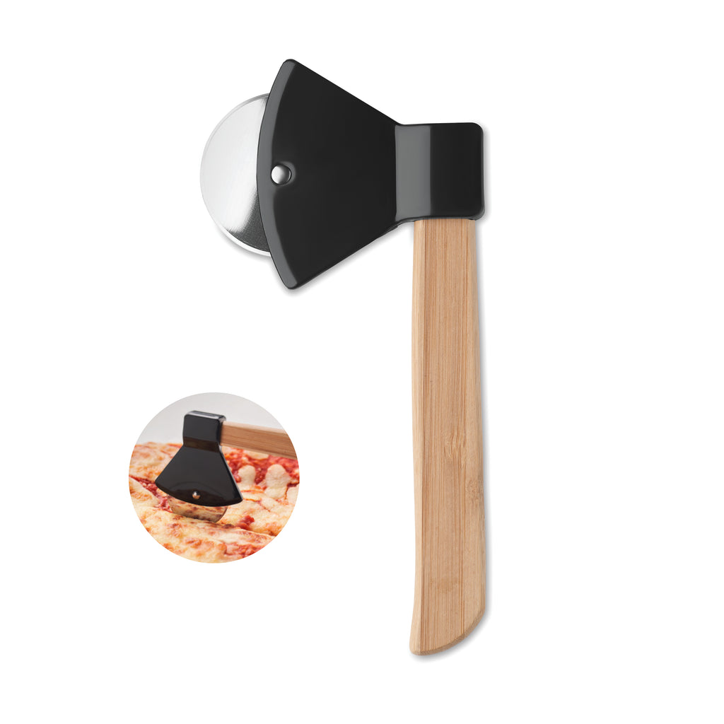 ZAZA – Pizza cutter bamboo handle – Black