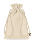 AMBER SMALL – Small organic cotton gift bag – Beige