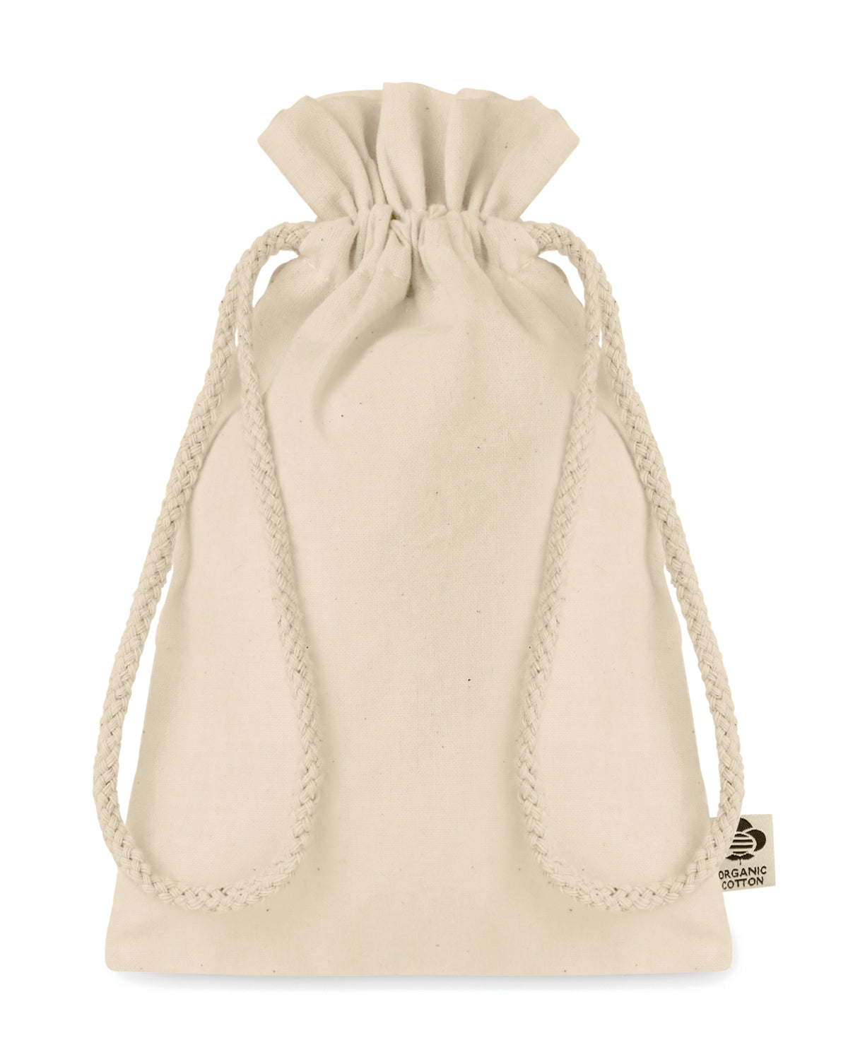 AMBER SMALL – Small organic cotton gift bag – Beige