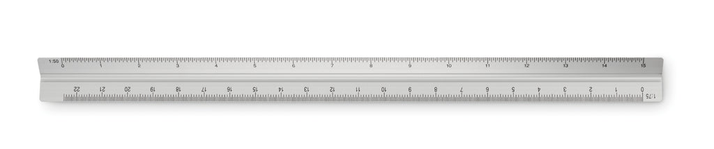 TRIA – 30cm Ruler in aluminium – item picture side