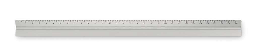TRIA – 30cm Ruler in aluminium – Matt Silver