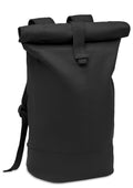 ZURICH ROLL – Rolltop washed canvas backpack – Black