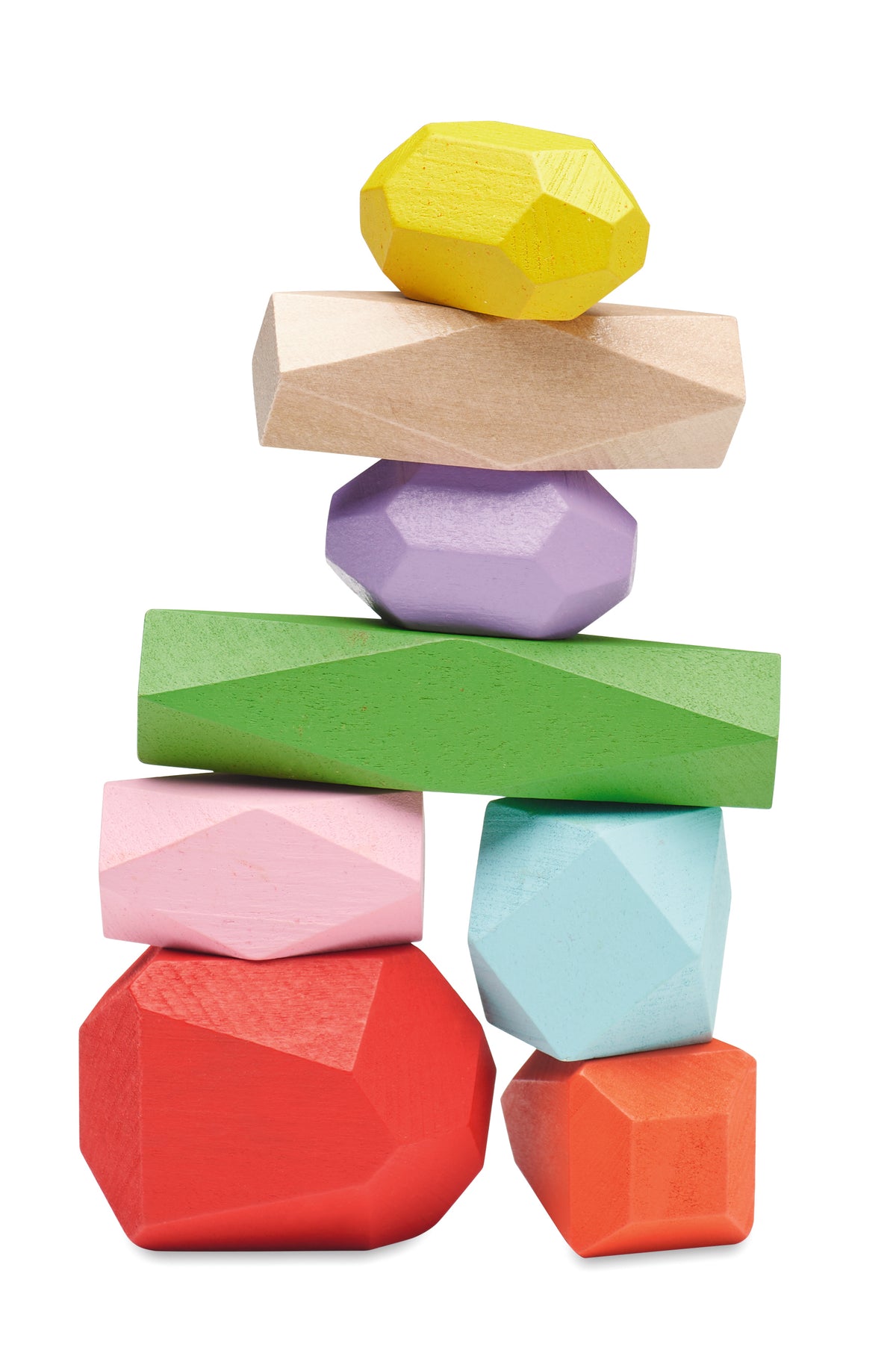 DOLMEN – 8 stacking wood rocks in pouch – item picture side