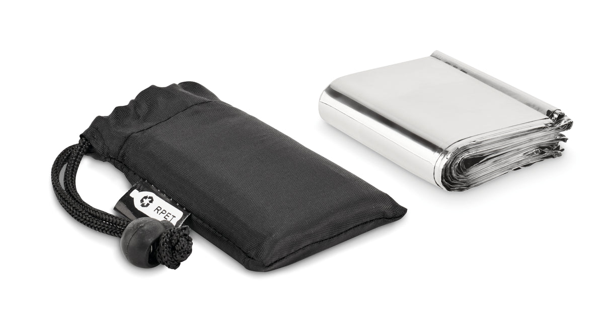 HELP – Emergency blanket in a pouch – Black