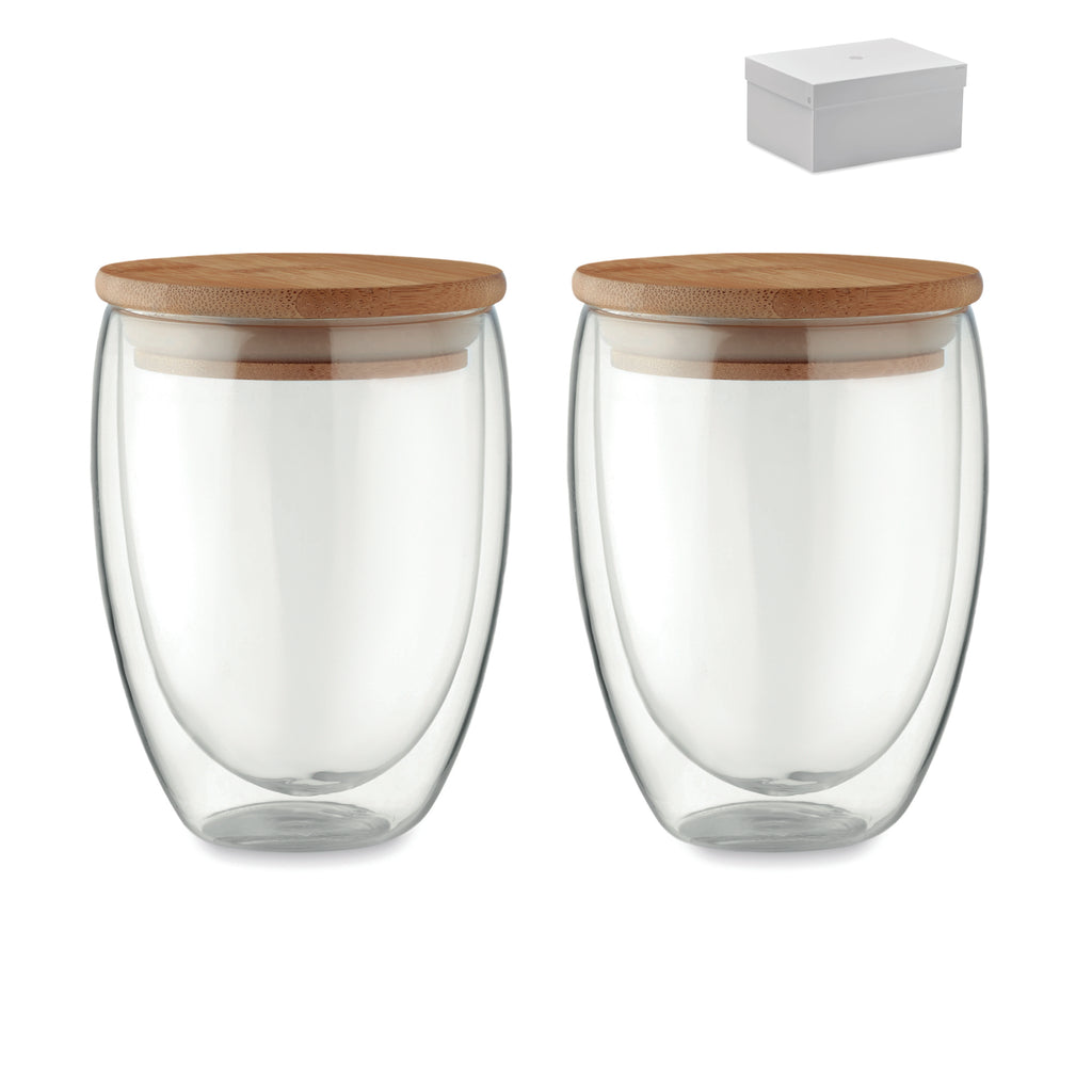 TIRANA SET – Set of 2 glasses 350 ml in box – Transparent