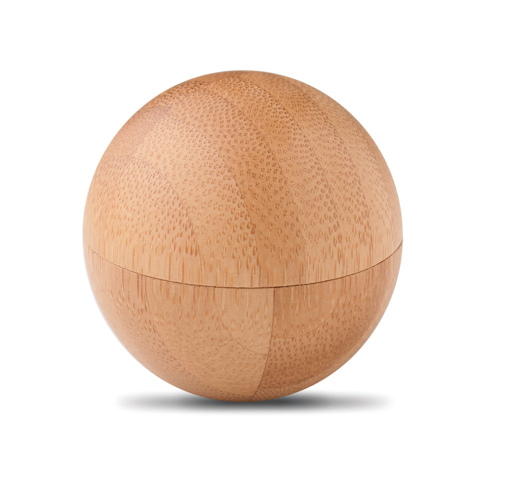 SOFT LUX – Lip balm in round bamboo case – item picture side