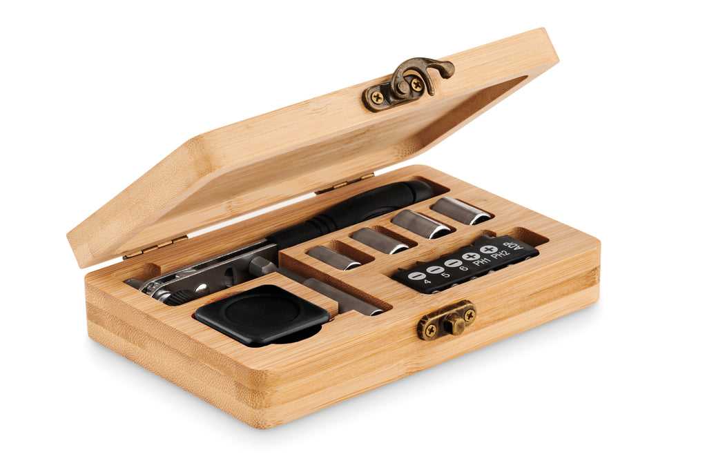 FUROBAM – 13 piece tool set, bamboo case – Wood