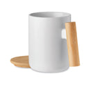 MAJEST – Porcelain mug with lid 380 ml – item picture side