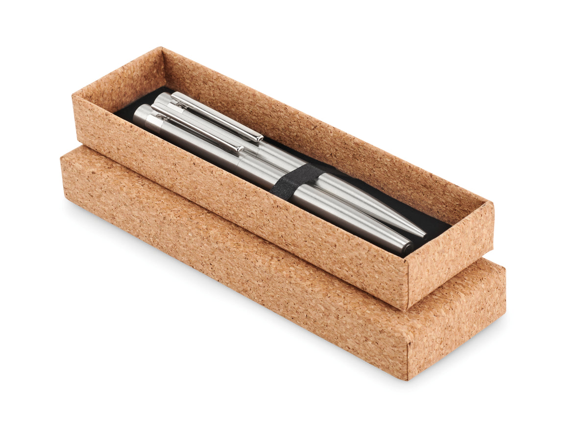 GRAZ SET – Recycled stainless steel pens – Matt Silver