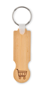 COMPRAS – Bamboo euro token key ring – item picture side