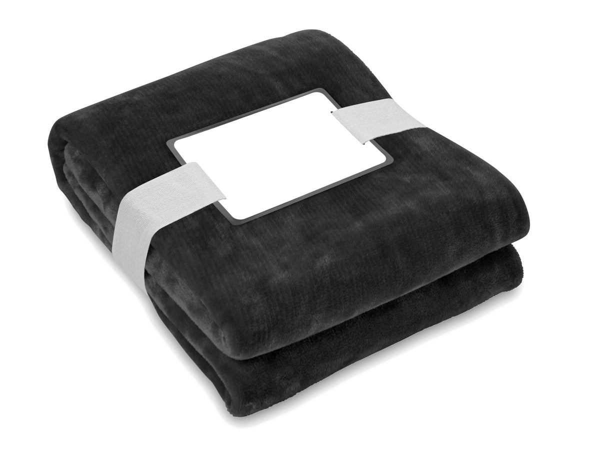 LOGAN – RPET fleece blanket 280 gr/m² – Black