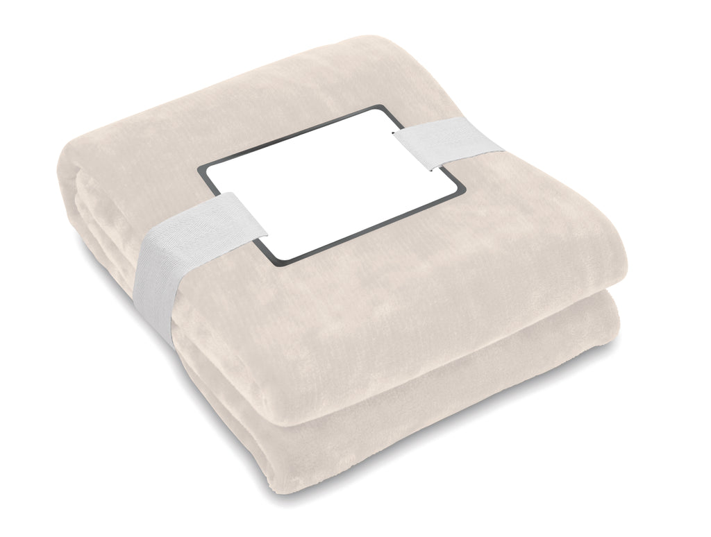 LOGAN – RPET fleece blanket 280 gr/m² – Beige