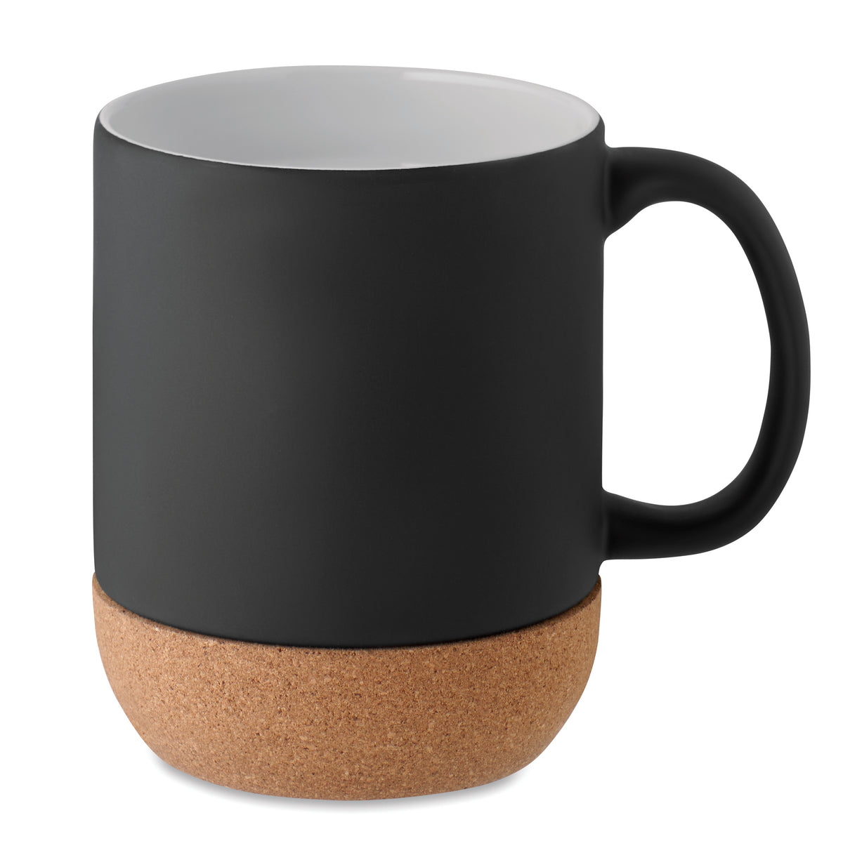 MATT – Matt ceramic cork mug 300 ml – Black